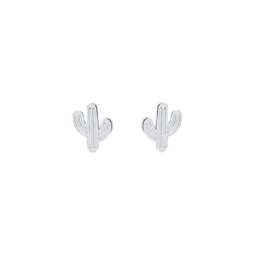 Boucles d'oreilles puces cactus en argent