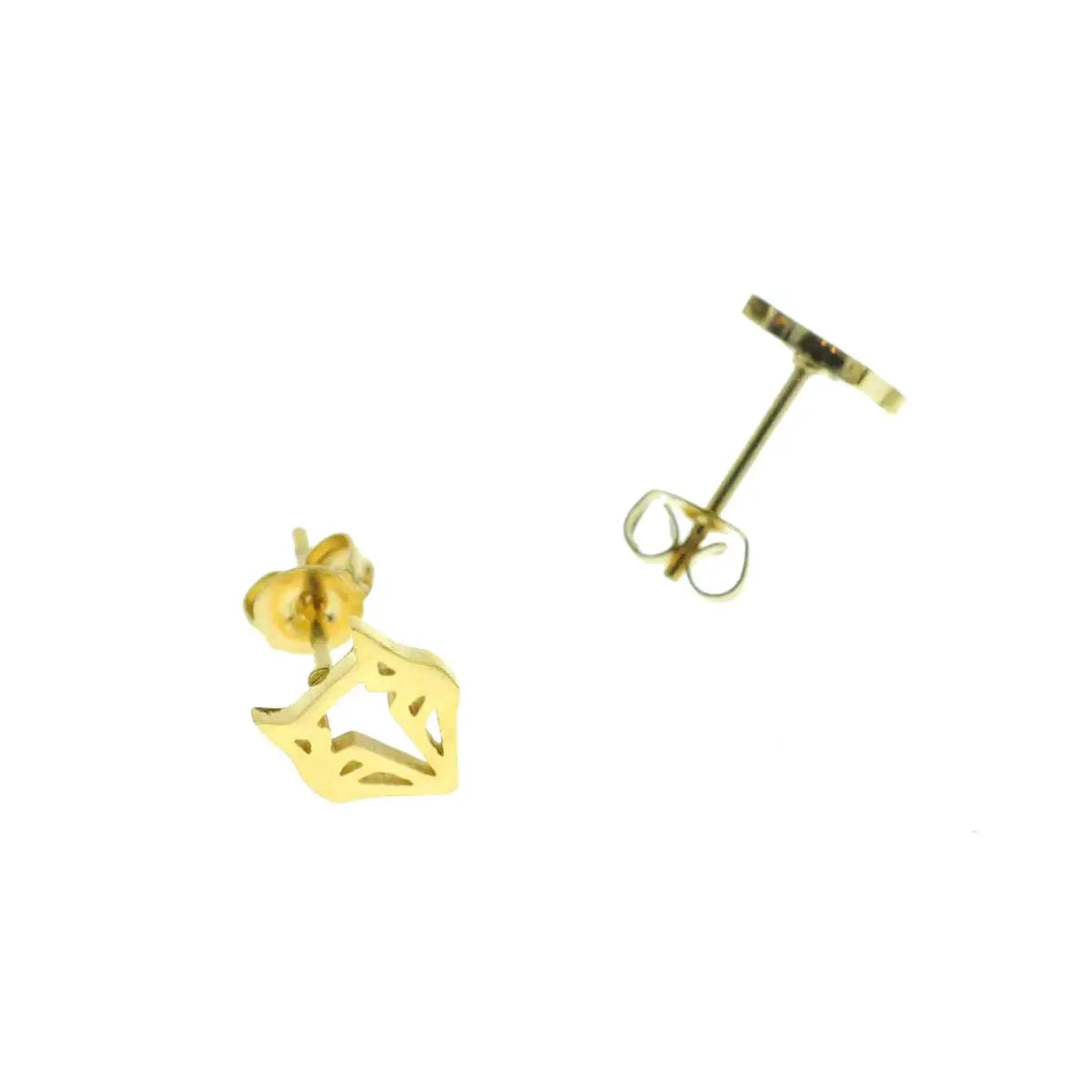 Boucles d'oreilles tête de renard origami doré