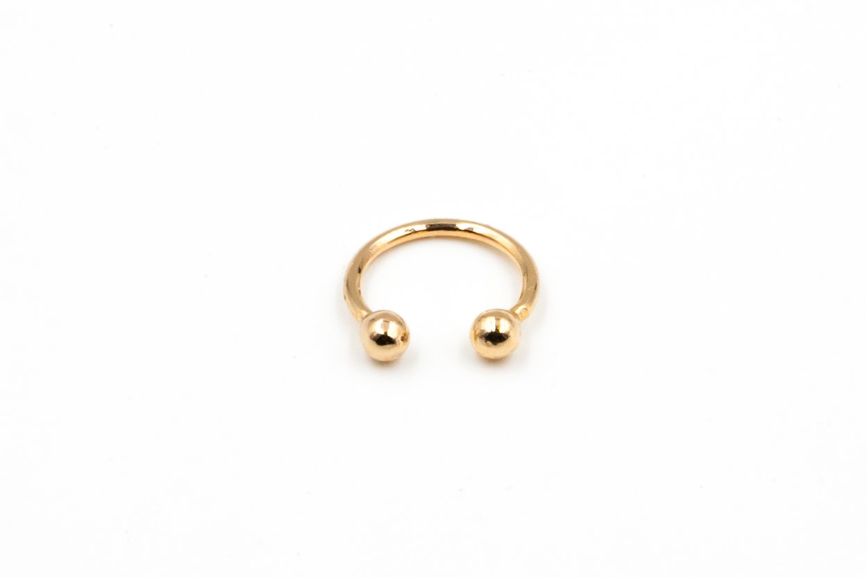 Bague d'oreille Ear cuff plaqué or, faux piercing