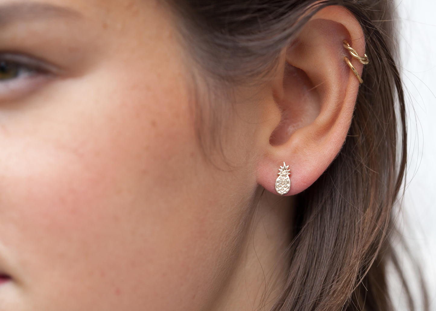 boucle d oreille enfant ananas plaqué or