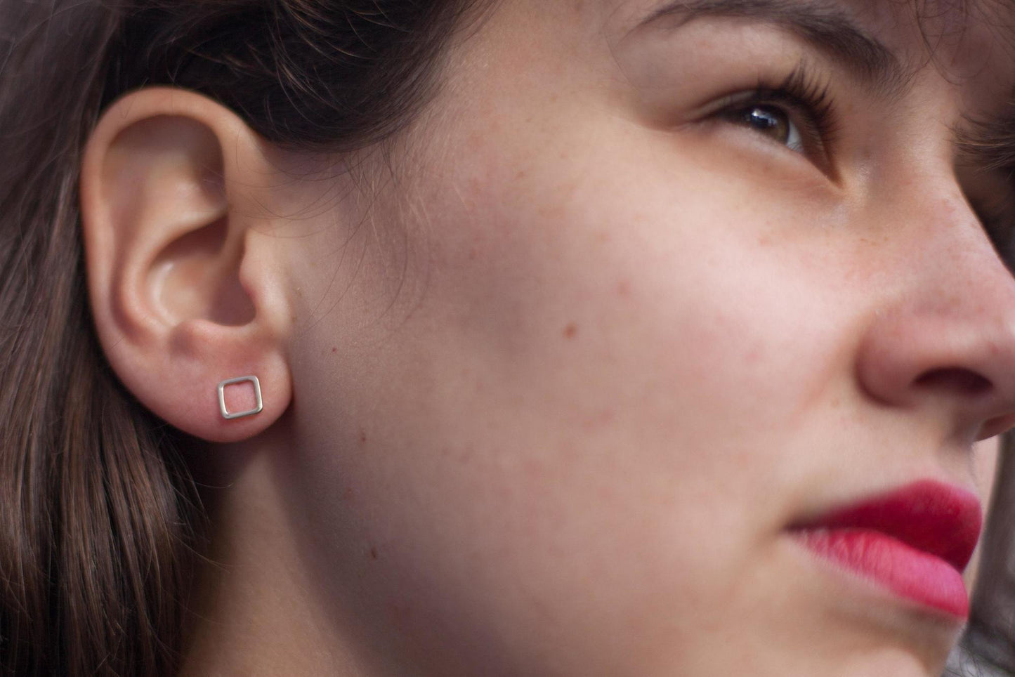 Boucles d'oreille carré en argent