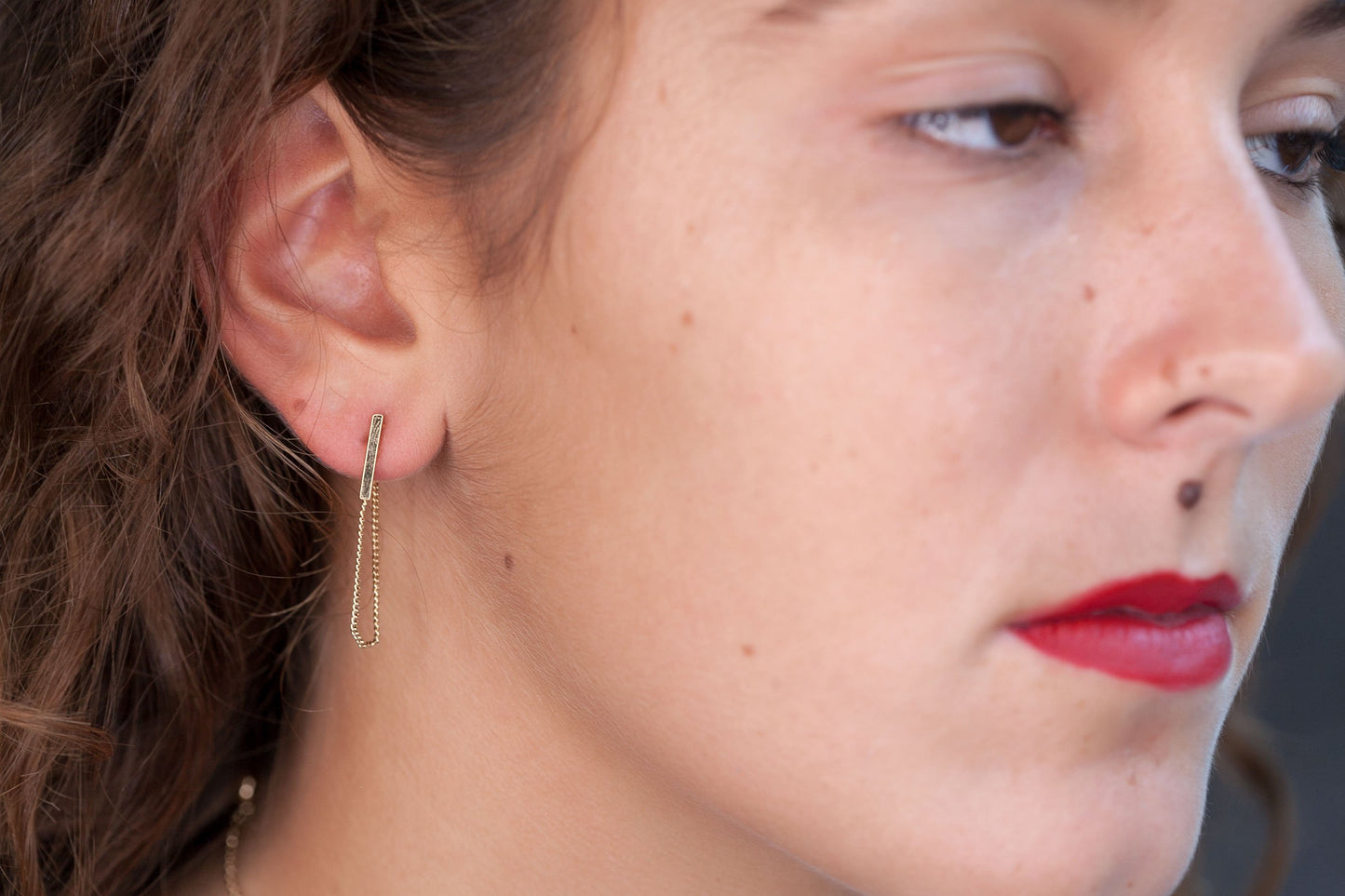 Boucles d'oreilles chaîne plaqué or