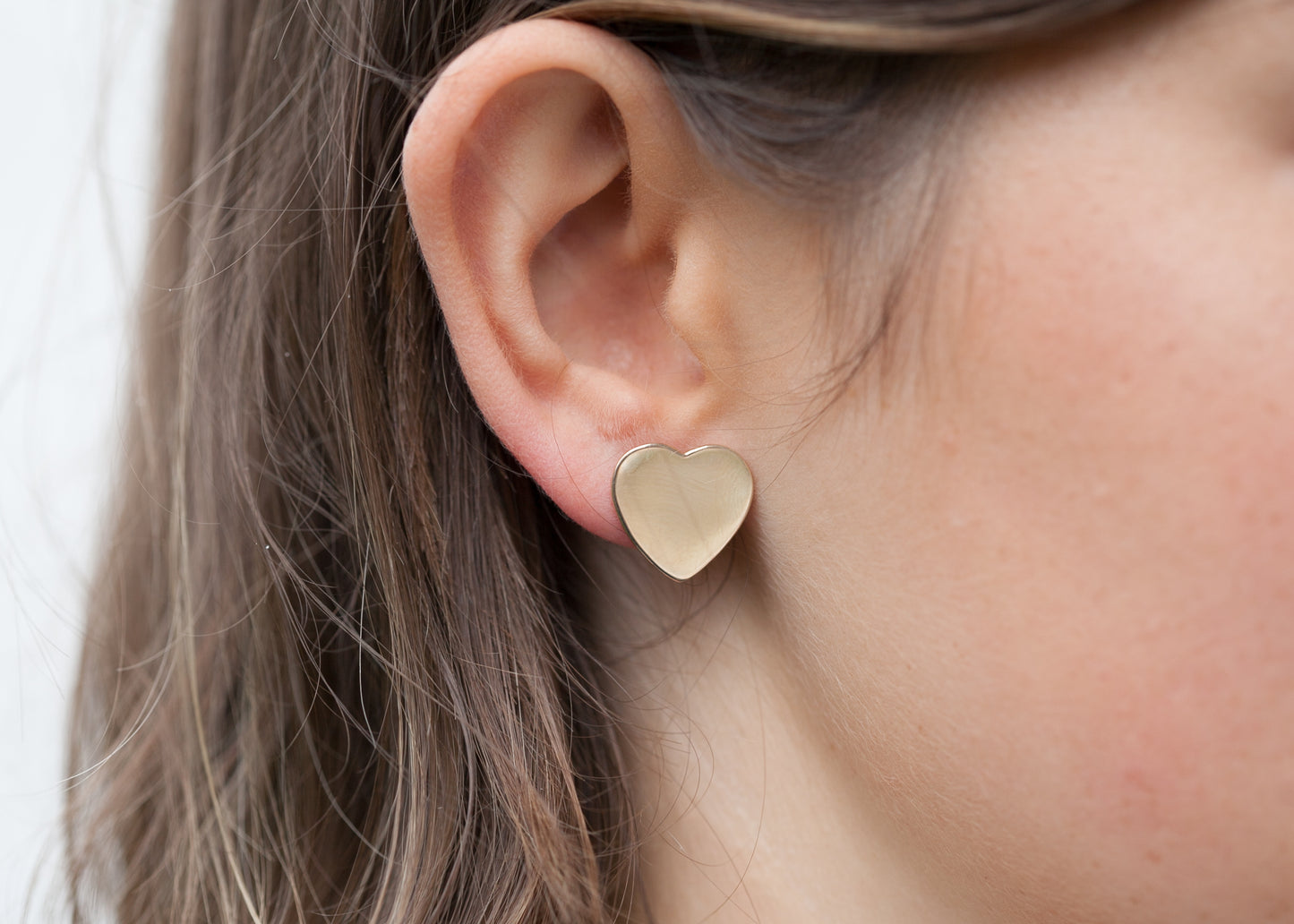 Boucles d'oreilles grand coeur plaqué or 16 carats