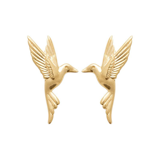 Boucles d'oreilles colibri plaqué or