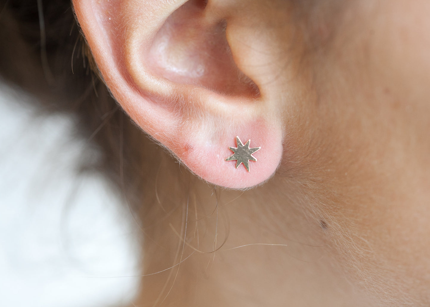 Boucles d'oreilles étoile du nord plaqué or rose