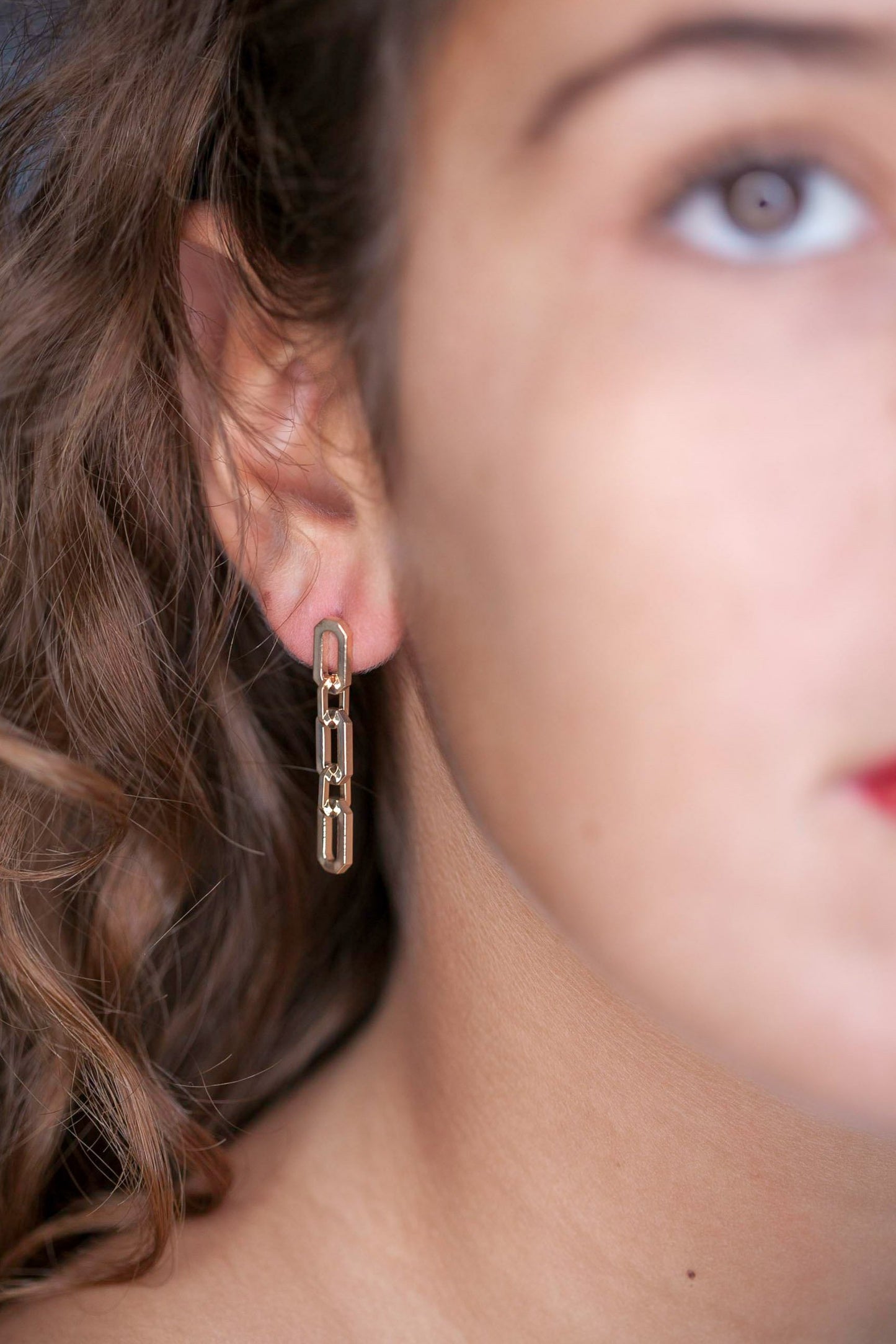 Boucles d'oreilles chaîne plaqué or
