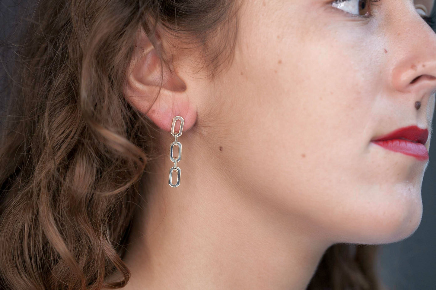 Boucles d'oreilles chaîne plaqué or