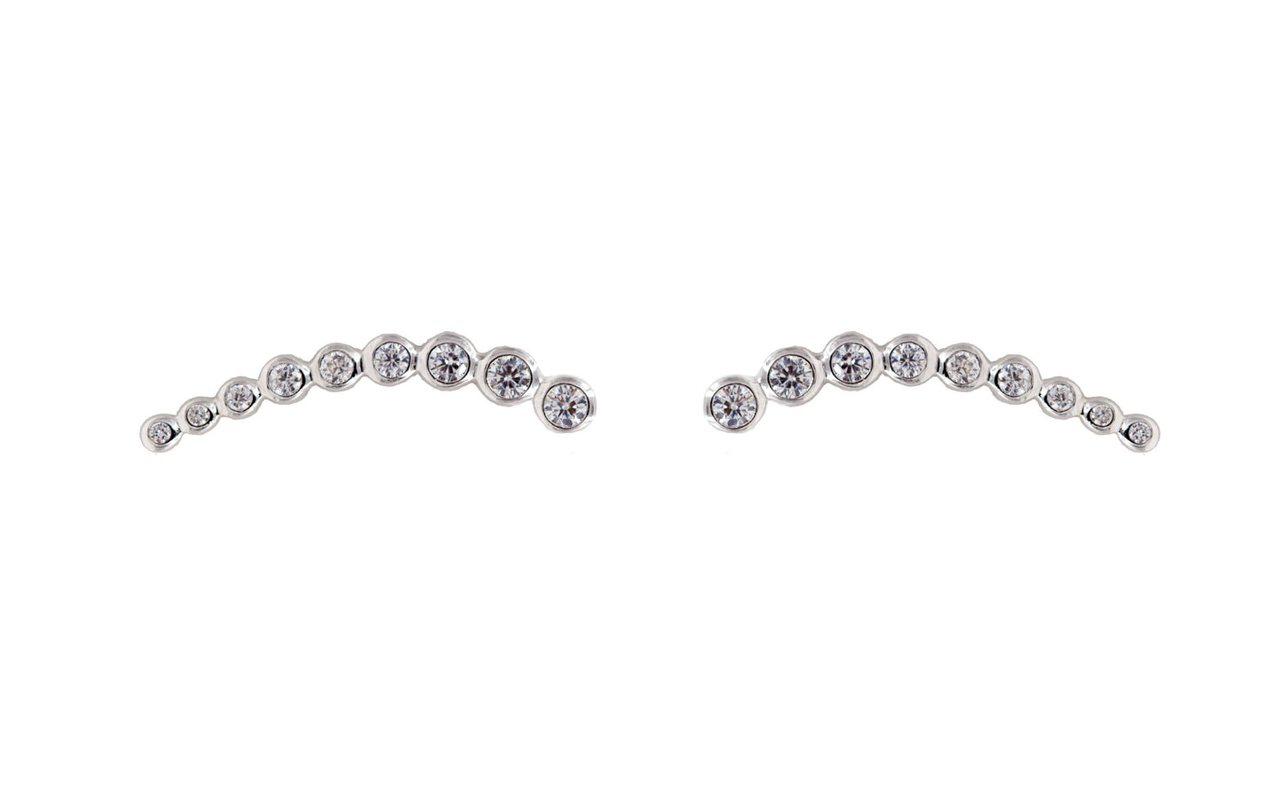 Boucles d'oreilles montantes serties de zircons en argent