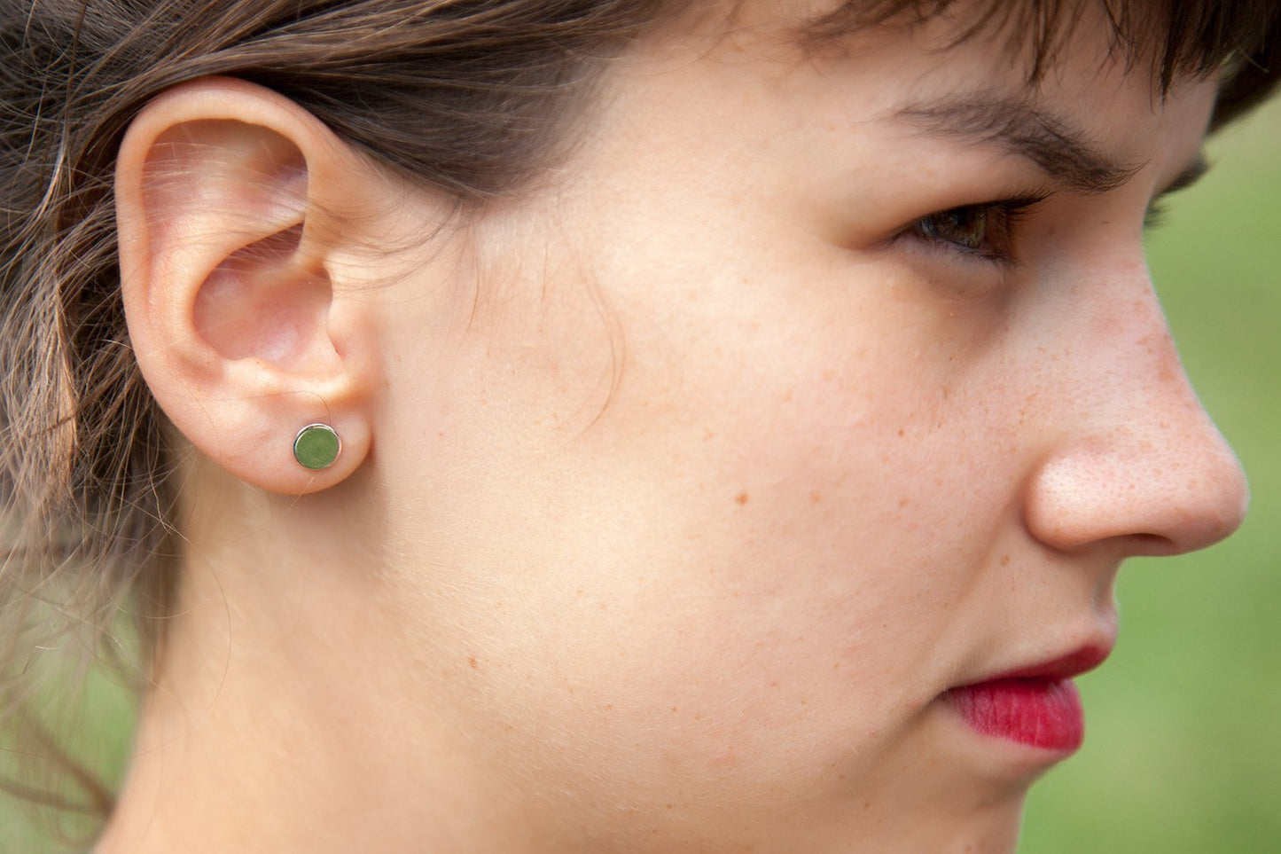 boucles d'oreilles pastilles rondes en argent
