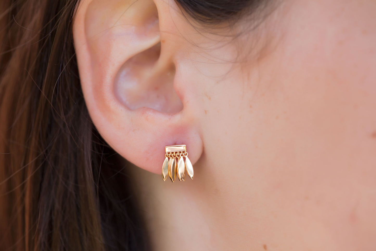 Boucles d'oreilles pétales plaqué or