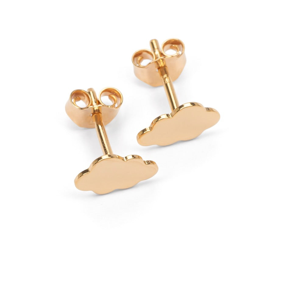 Boucles d'oreilles puces nuage plaqué or