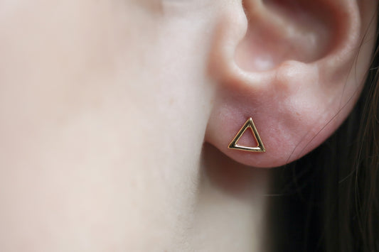 Boucles d'oreilles petit triangle plaqué or