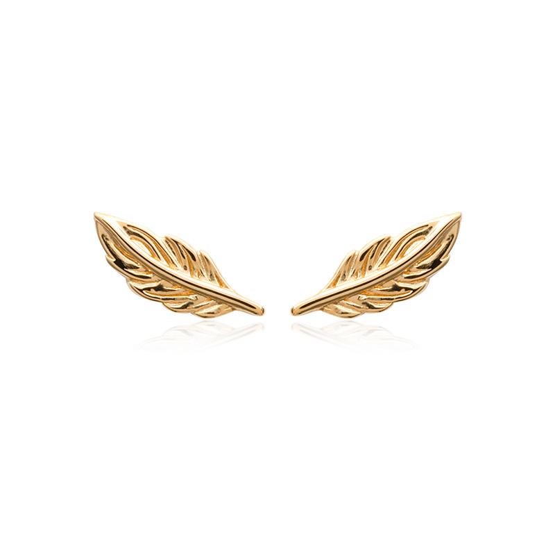 Boucles d'oreilles plume plaqué or