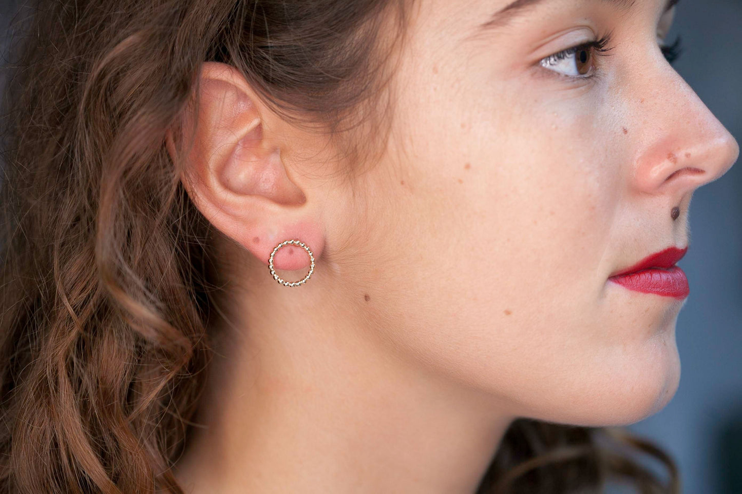 Boucles d'oreilles rond petites boules plaqué or