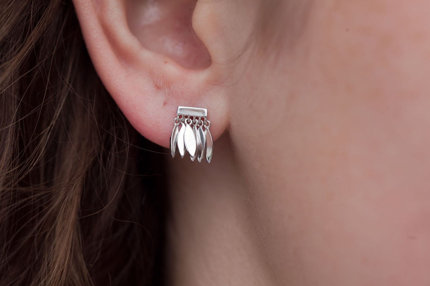 Boucles d'oreilles pétales en argent