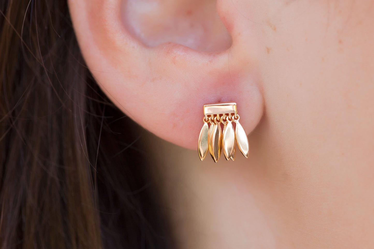 Boucles d'oreilles pétales plaqué or