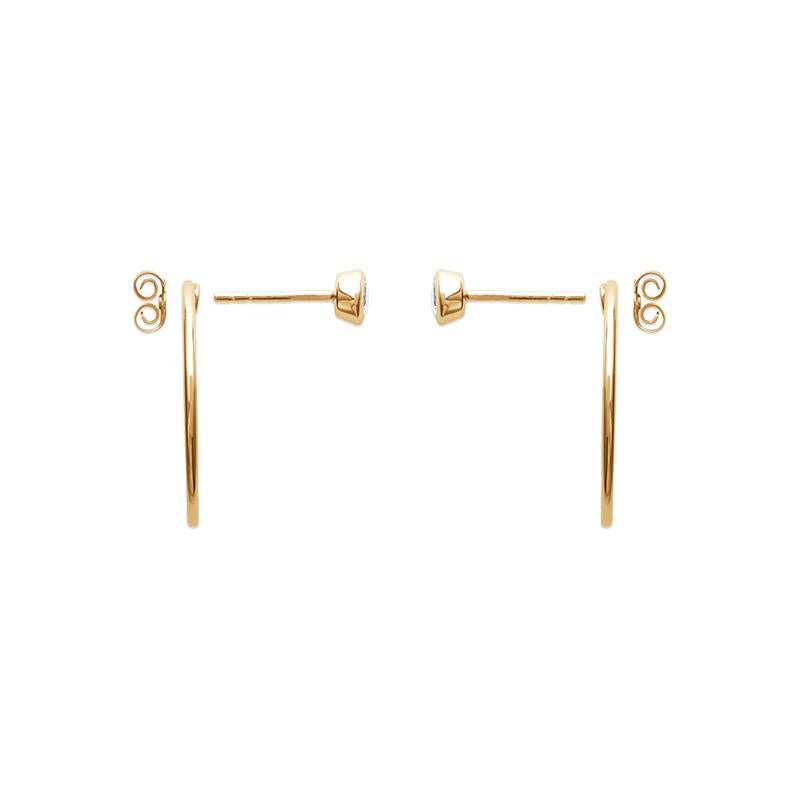 Boucles d'oreilles ronds dessous de lobe plaqué or