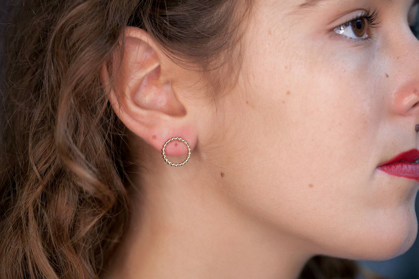 Boucles d'oreilles rond petites boules plaqué or