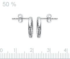 Boucles d'oreilles rond évidé zircons en argent