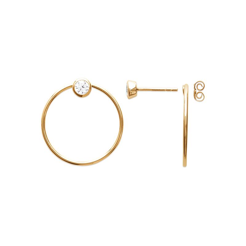 Boucles d'oreilles ronds dessous de lobe plaqué or