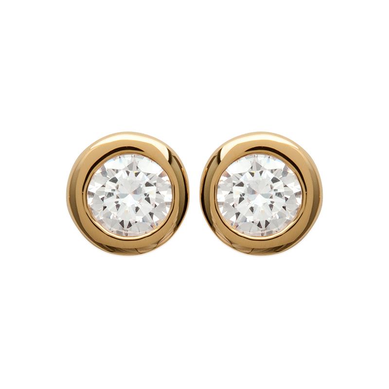 Clous d'oreilles Zircon Plaqué or 18 carats