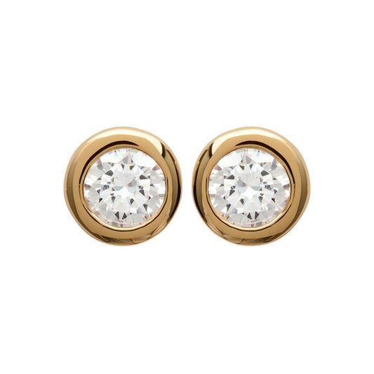 Clous d'oreilles Zircon Plaqué or 18 carats