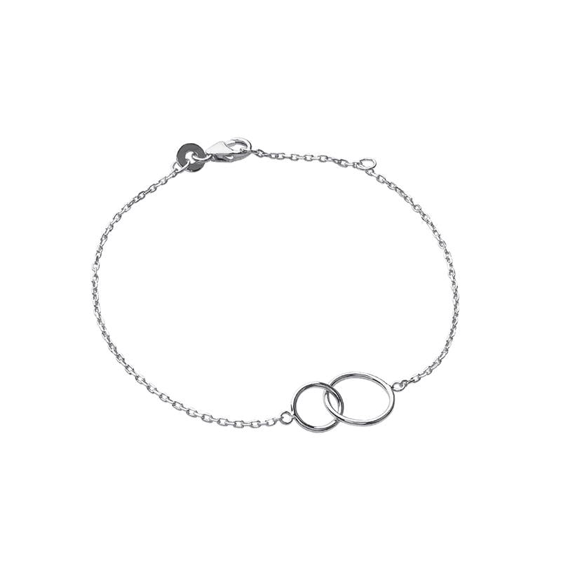 Bracelet 2 ronds entrelacés en argent véritable