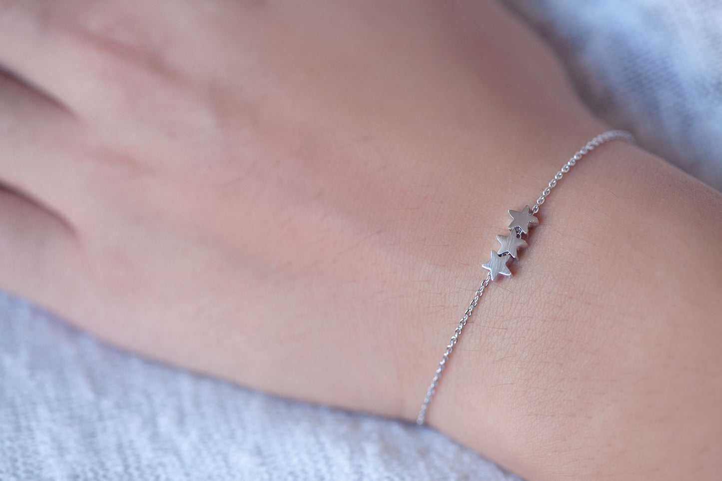 Bracelet 3 étoiles argenté