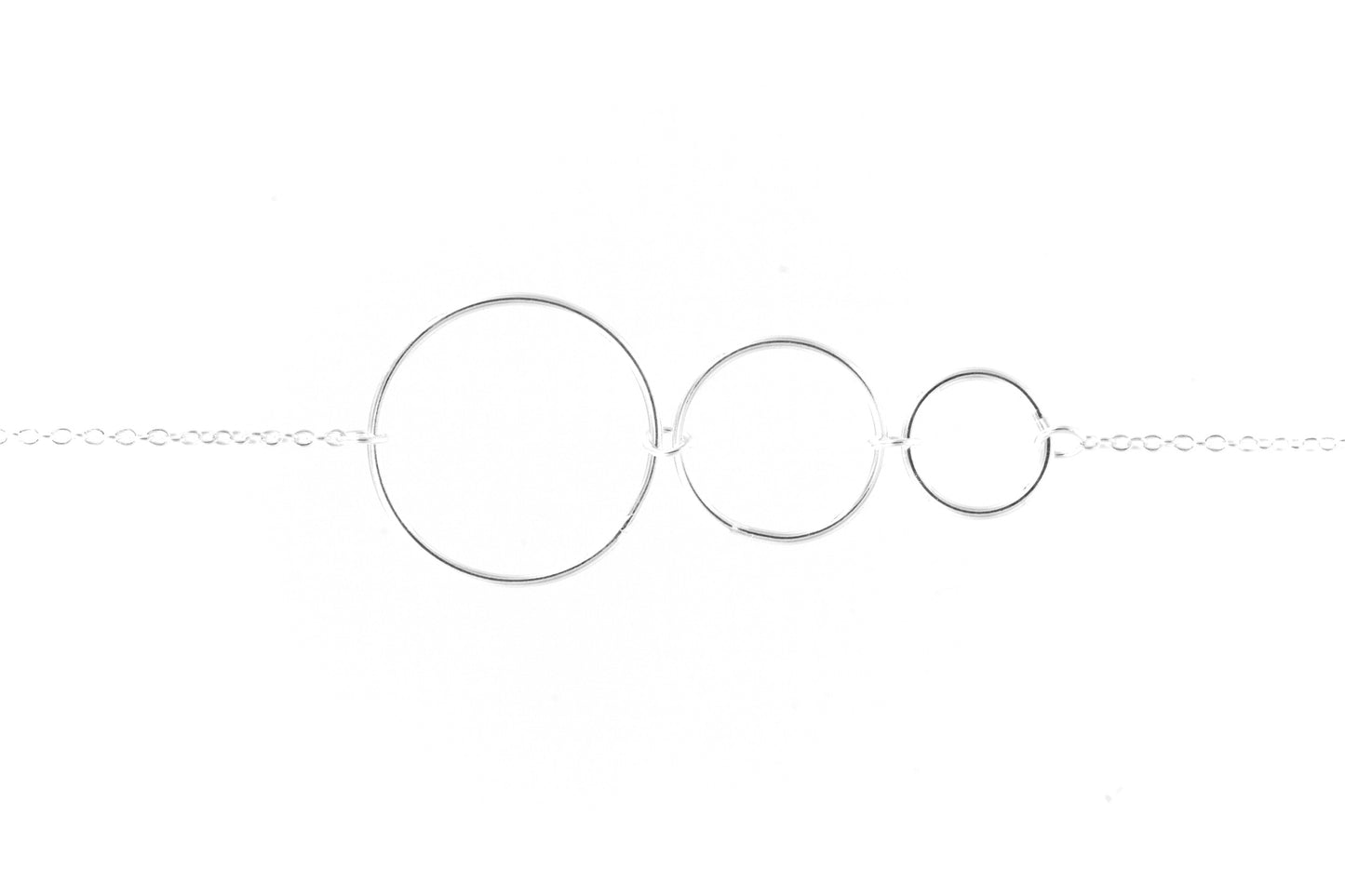 Bracelet 3 ronds entrelacés en argent véritable