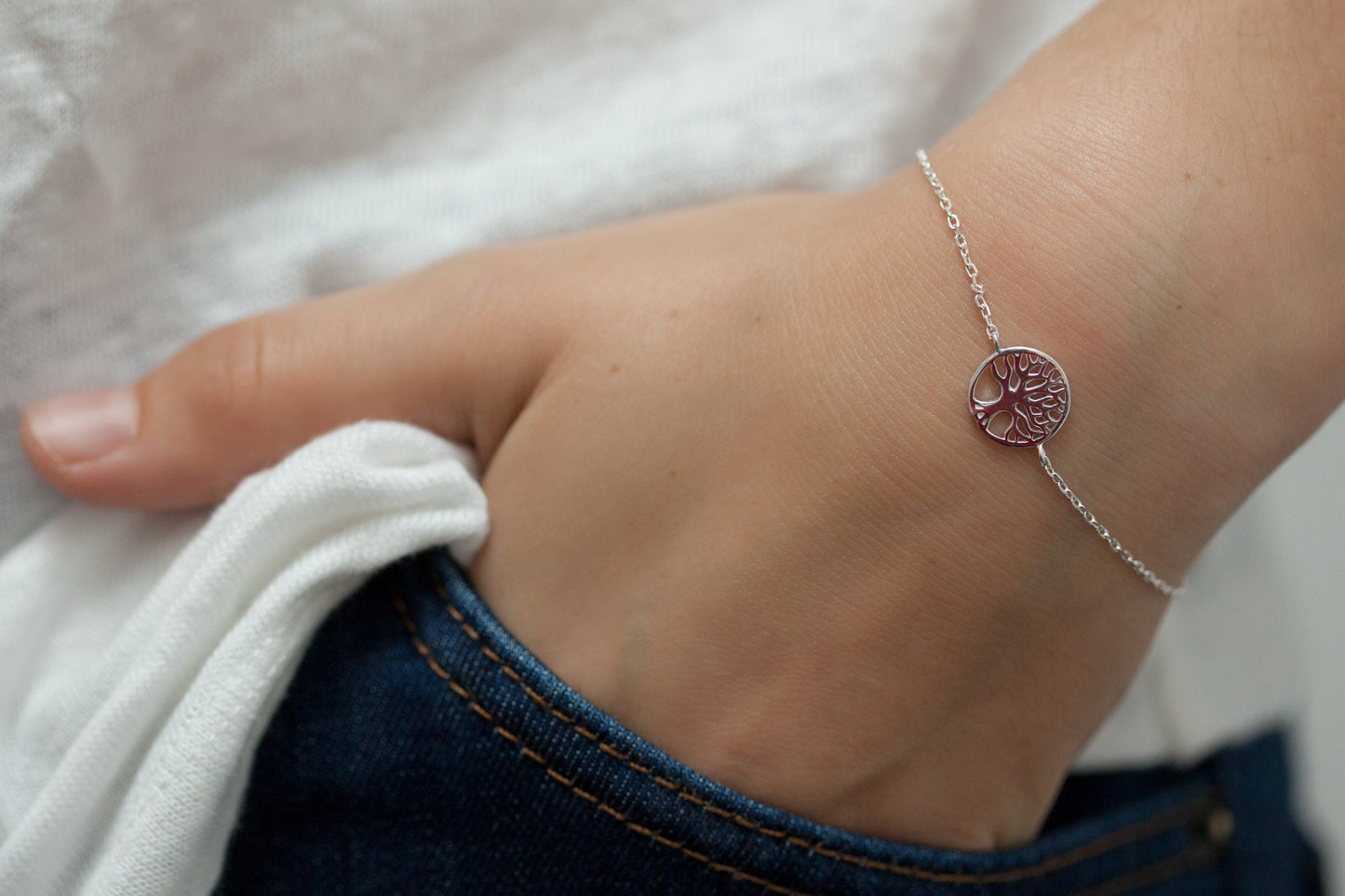 Bracelet arbre de vie en argent.