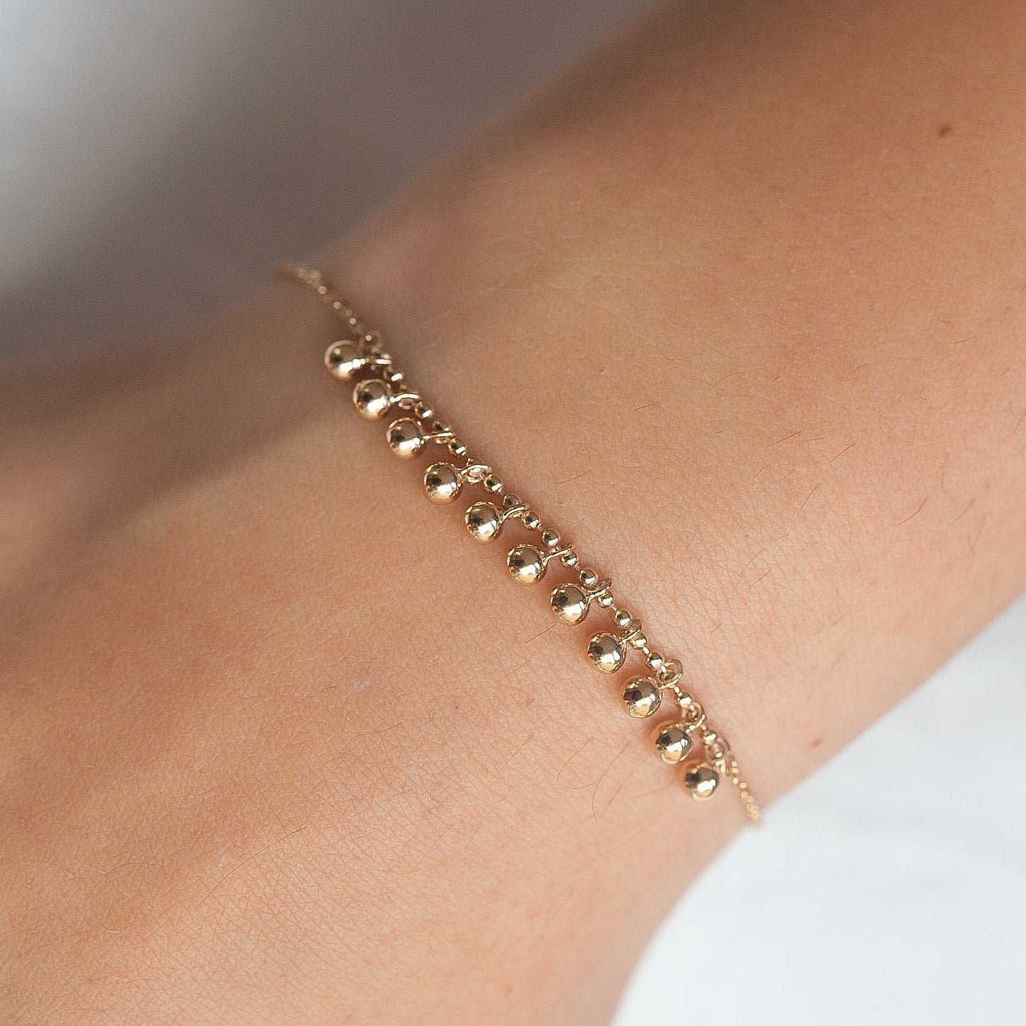 Bracelet boules plaqué or 18 carats