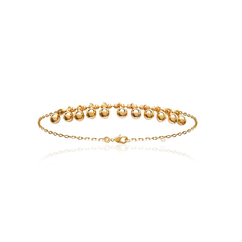 Bracelet boules plaqué or 18 carats