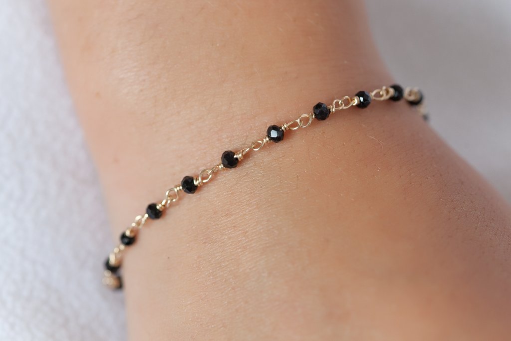 Bracelet chapelet coloré plaqué or