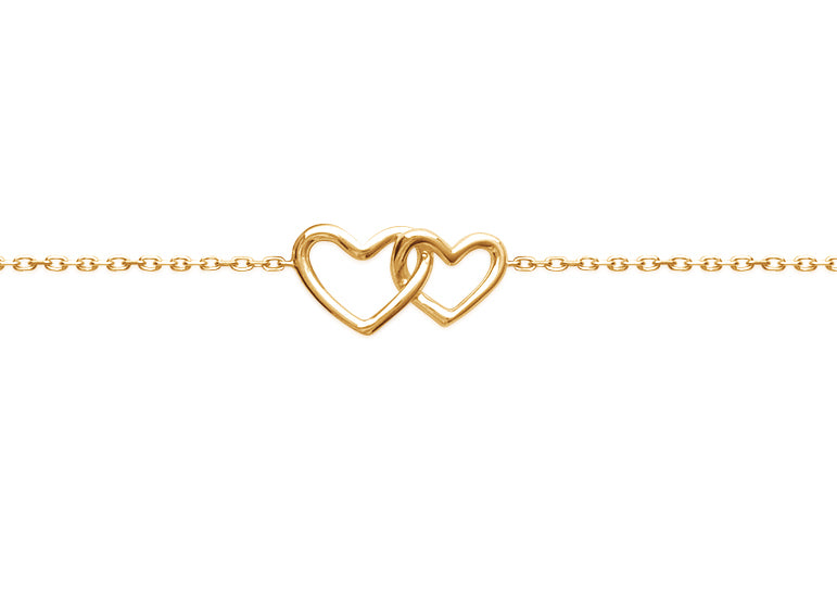 Bracelet coeurs entrelacés plaqué or