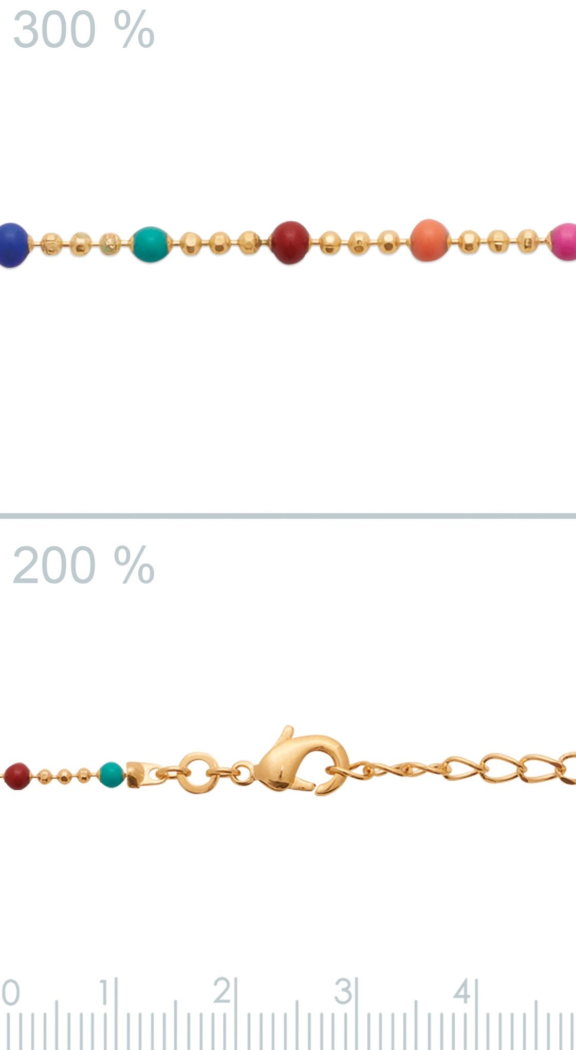 Bracelet coloré plaqué or