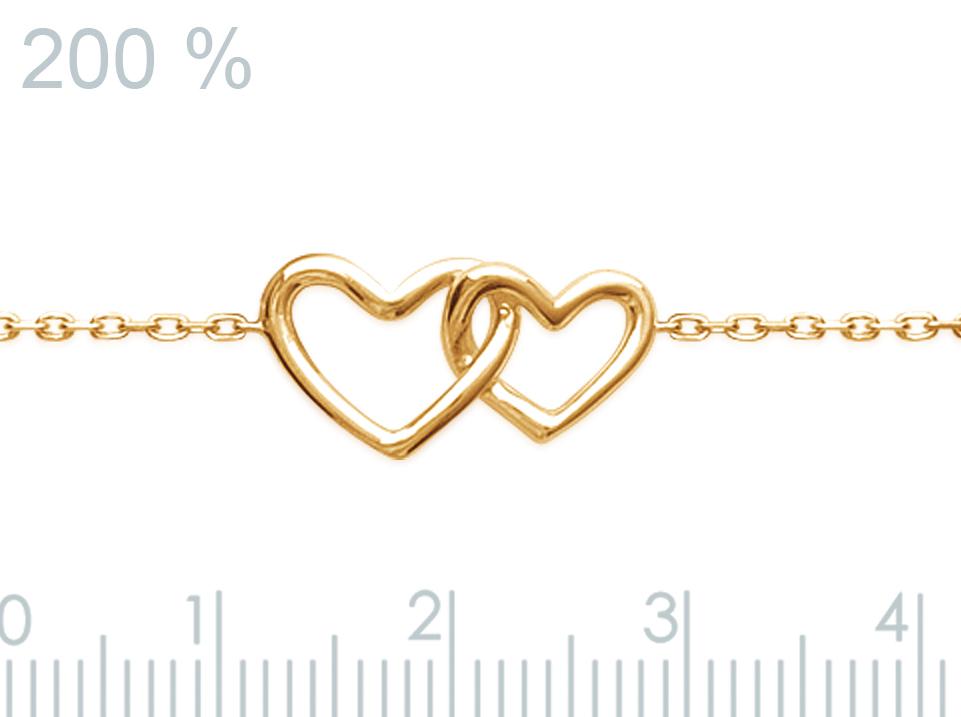 Bracelet coeurs entrelacés plaqué or