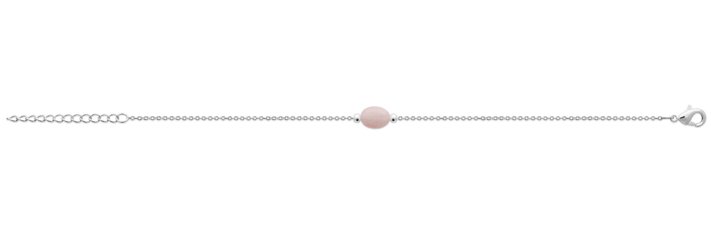 Bracelet quartz rose en argent
