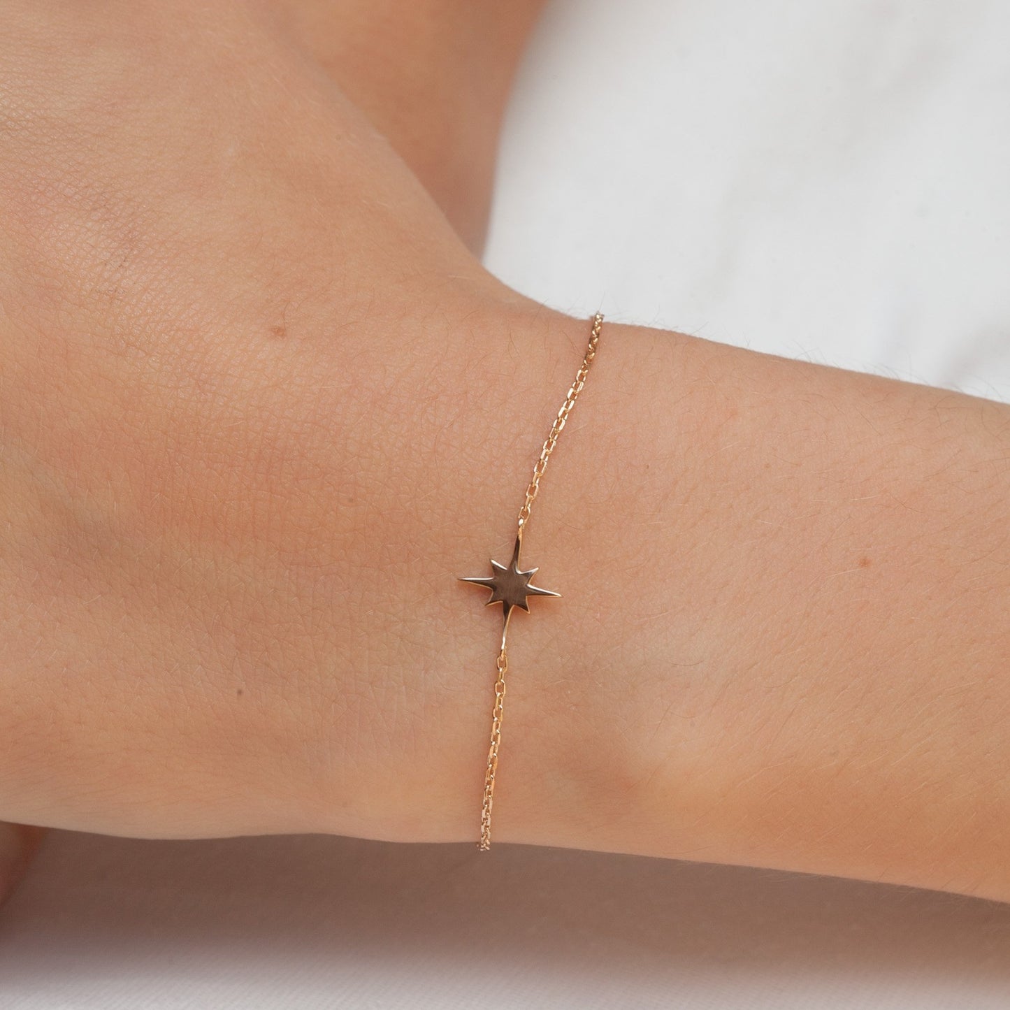bracelet étoile du nord plaqué or