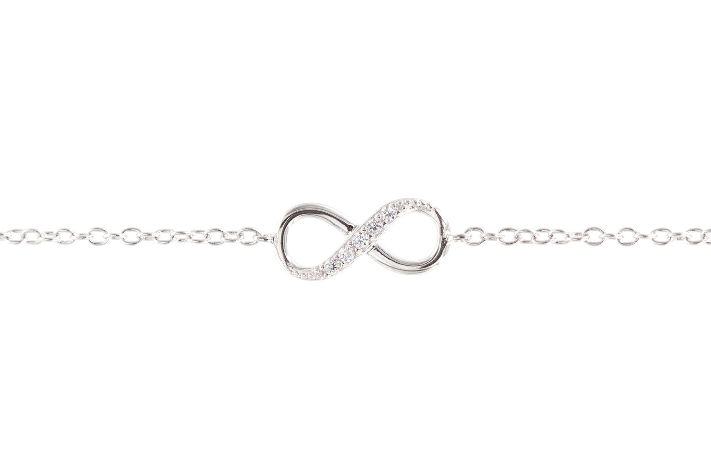 Bracelet infini serti de zircons en argent