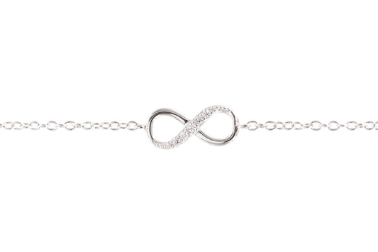 Bracelet infini serti de zircons en argent