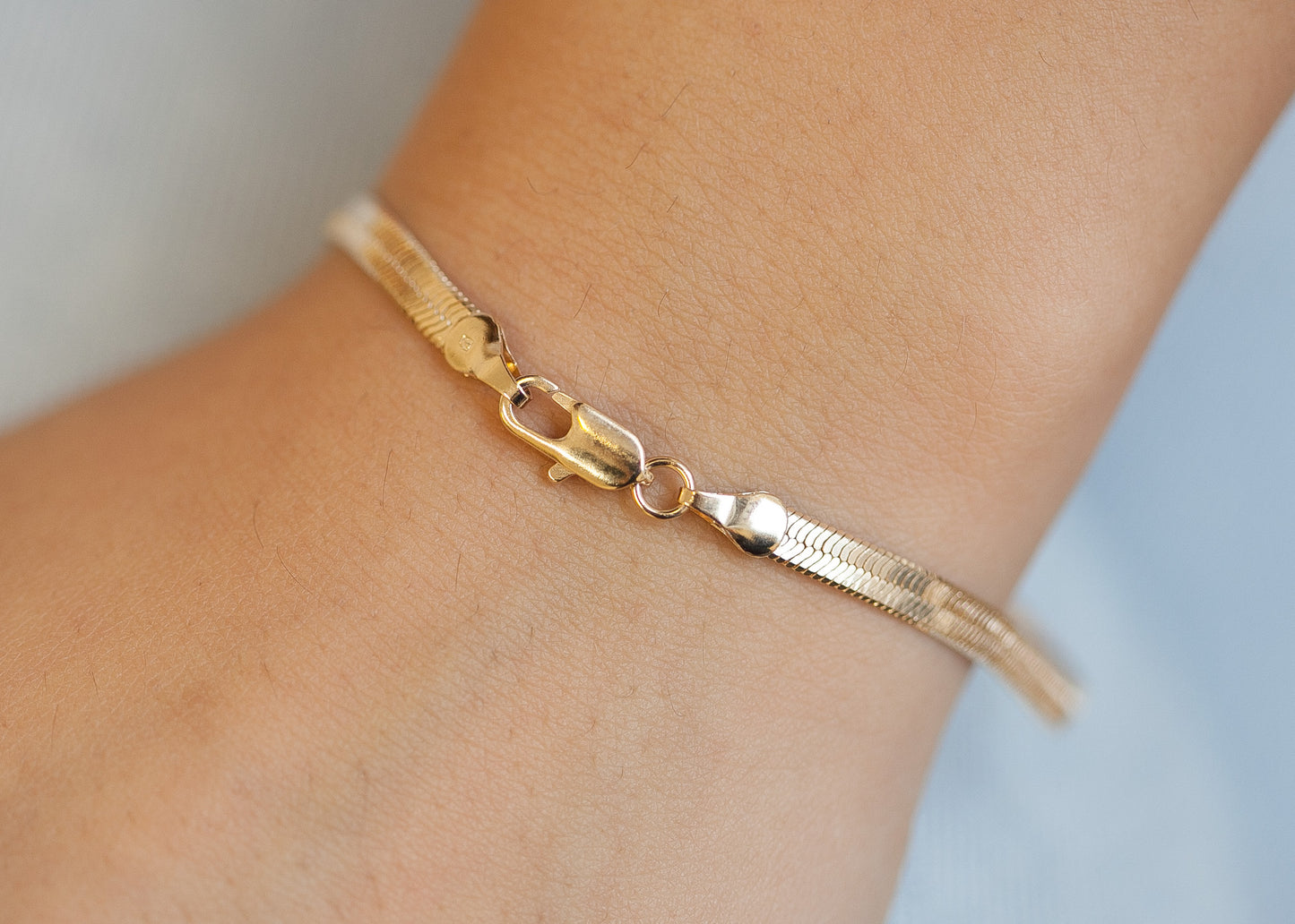 Bracelet maille serpentine plaqué or