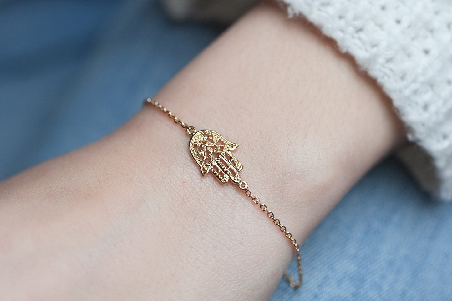 Bracelet Main de Fatma plaqué or - Bracelet porte-bonheur