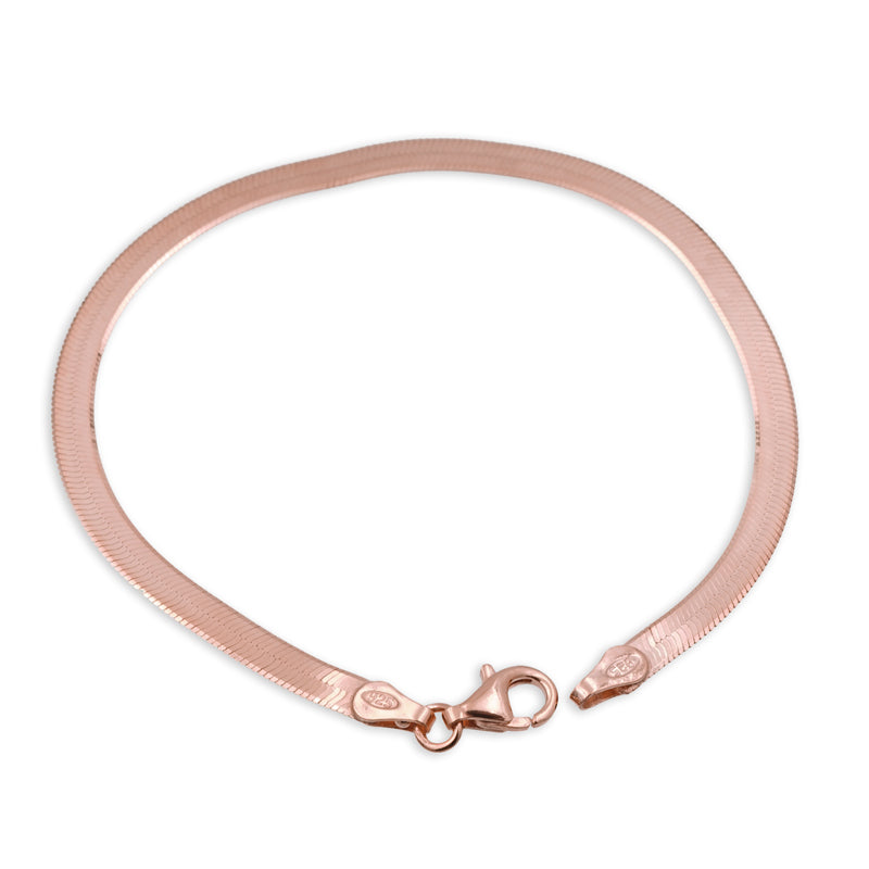Bracelet maille serpentine plaqué or rose