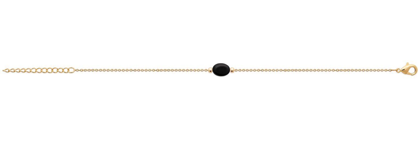 Bracelet pierre naturelle plaqué or 18 carats