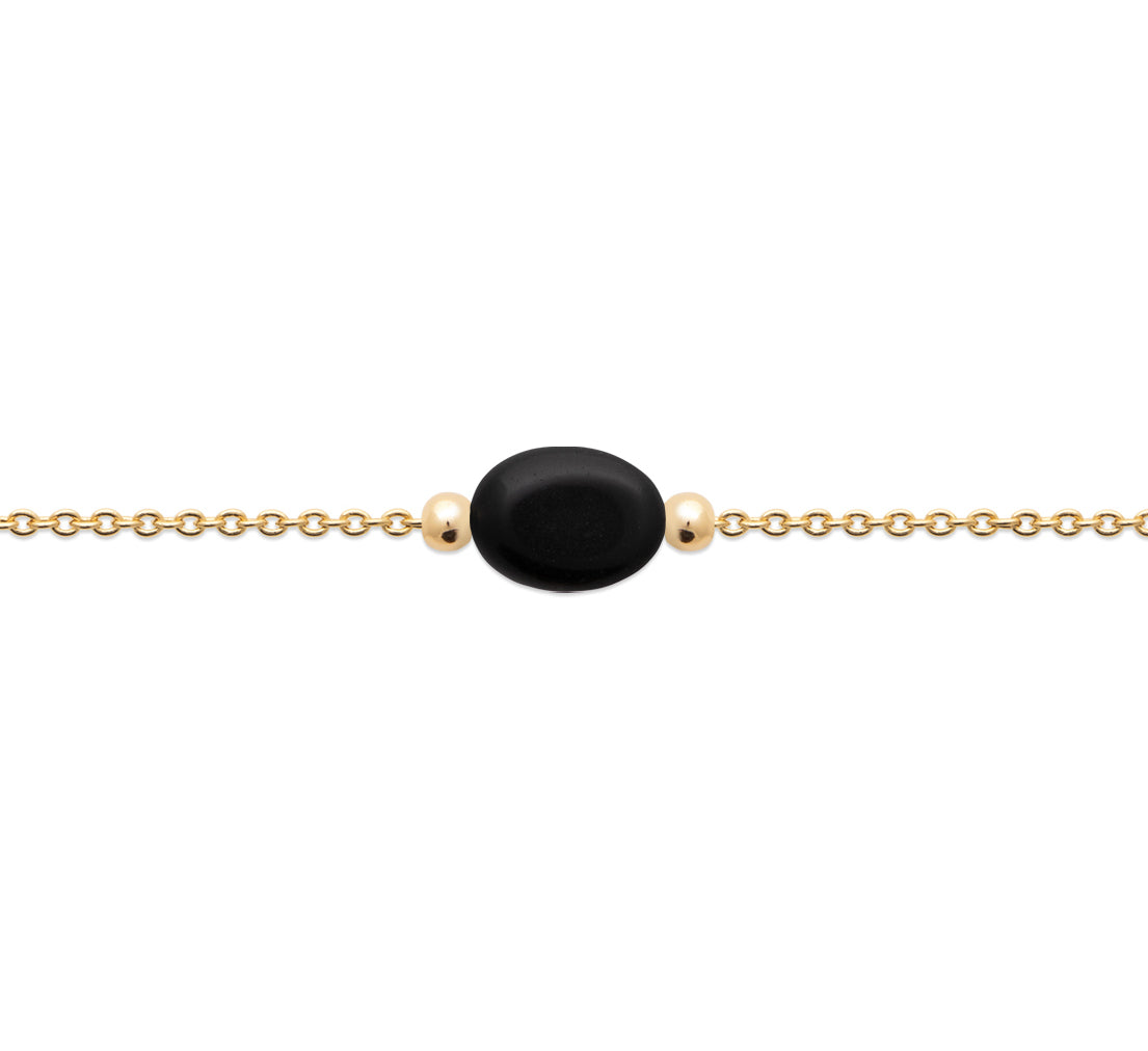 Bracelet pierre naturelle plaqué or 18 carats