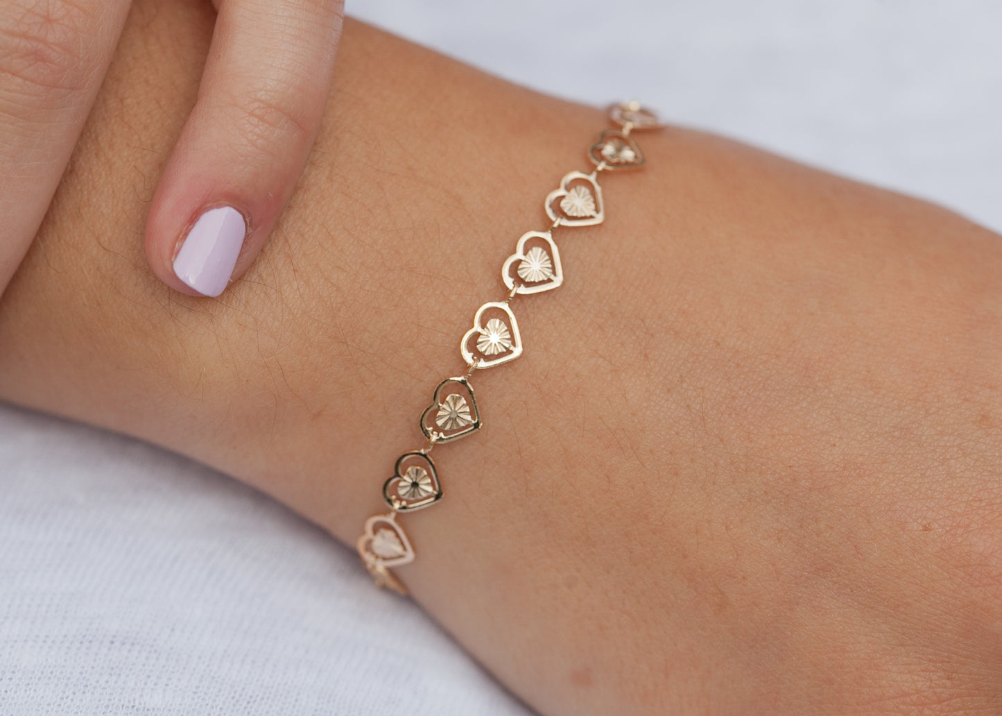 bracelet coeurs plaqué or