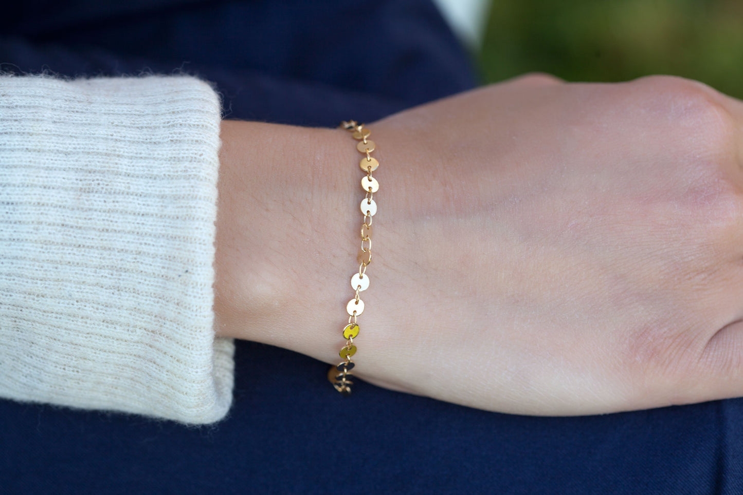 Bracelet pastilles plaqué or