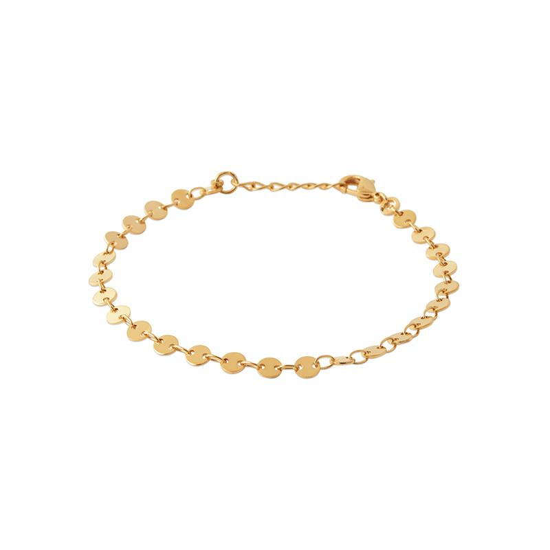 Bracelet pastilles plaqué or 16 carats