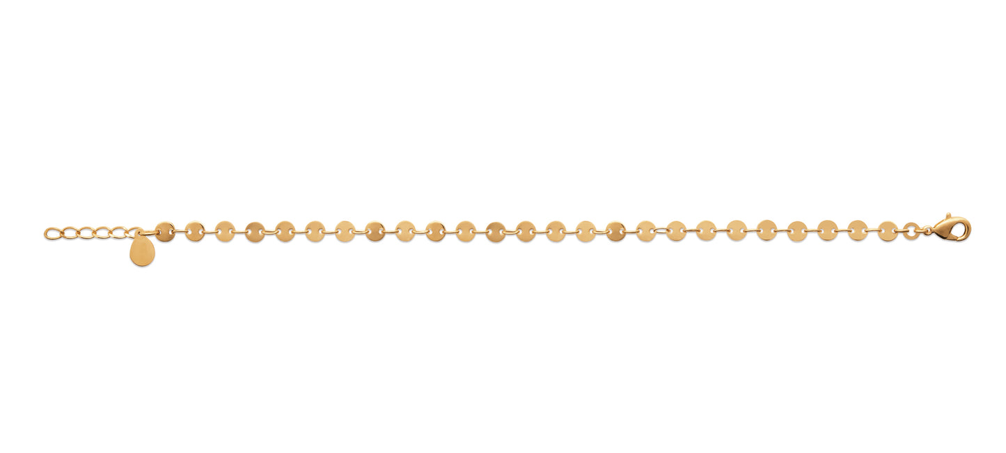 Bracelet pastilles plaqué or 16 carats