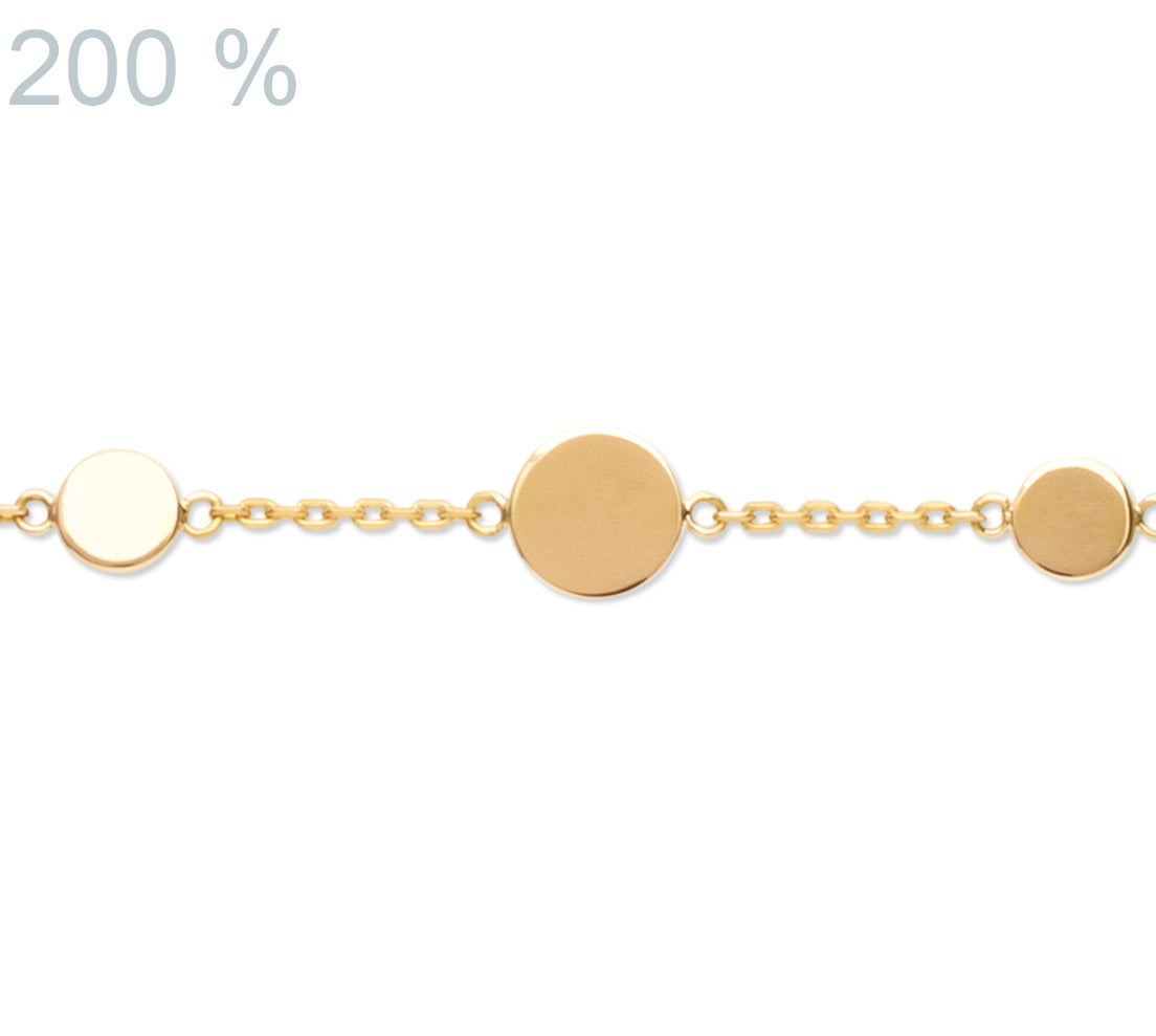 Bracelet 7 pastilles plaqué or